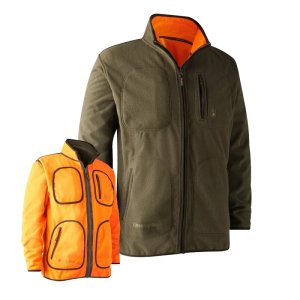 DEERHUNTER Gamekeeper Reversible Fleece Jacket - obojstranná bunda - Green&Orange