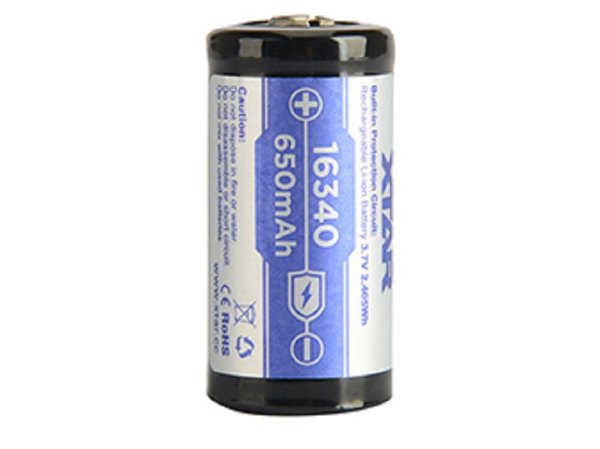 Xtar 16340 650mAh Li-ion 3,7V, chránený